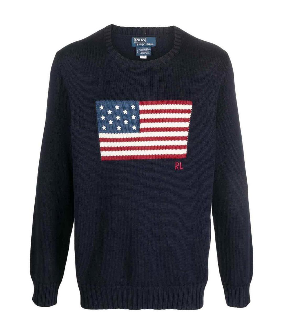 POLO RALPH LAUREN Синий хлопковый джемпер / свитер, фото 1