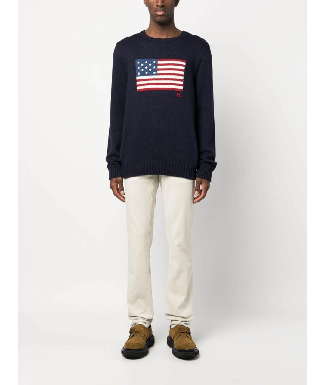 POLO RALPH LAUREN Синий хлопковый джемпер / свитер, фото 2