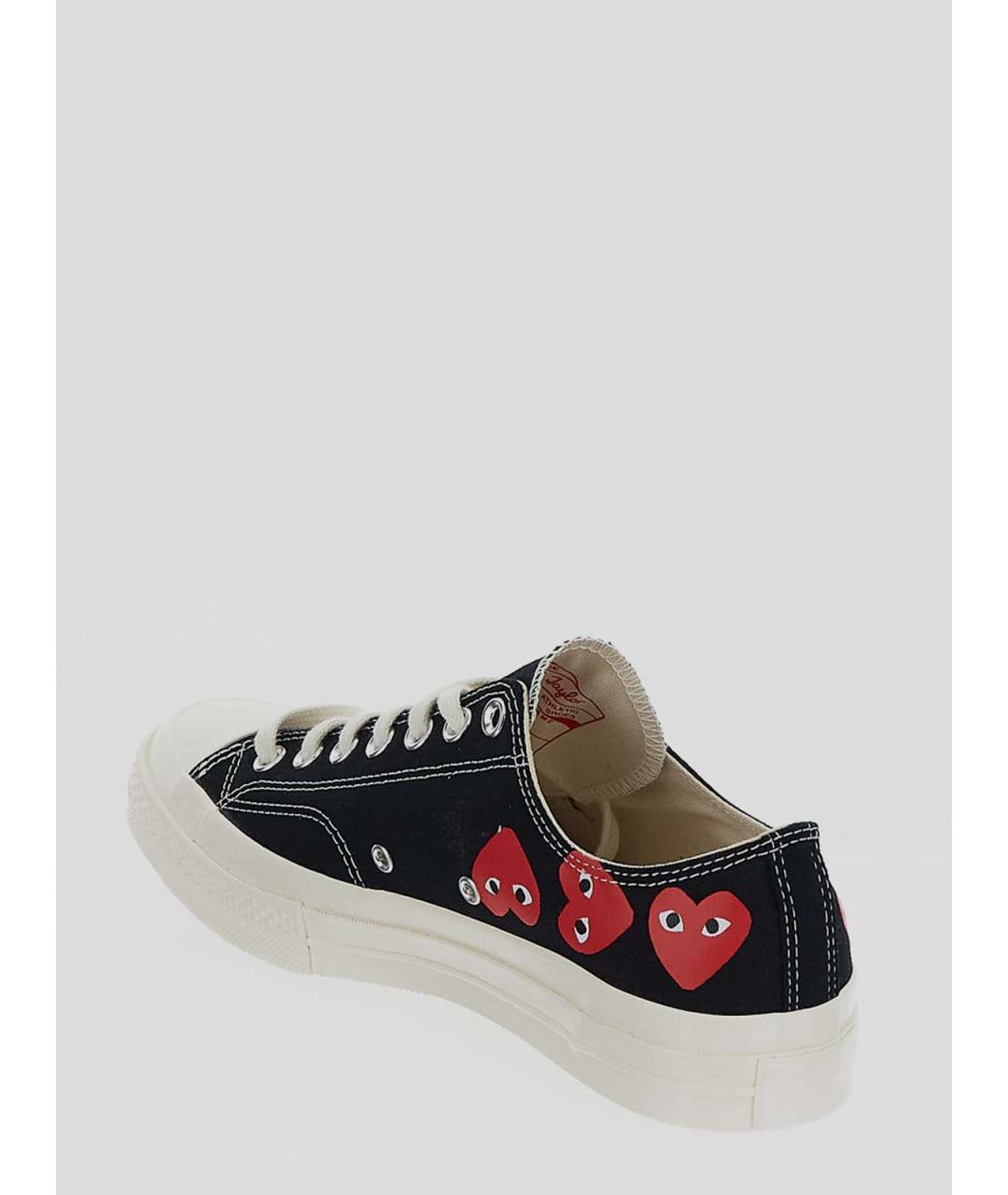 COMME DES GARÇONS PLAY Черные текстильные низкие кроссовки / кеды, фото 3
