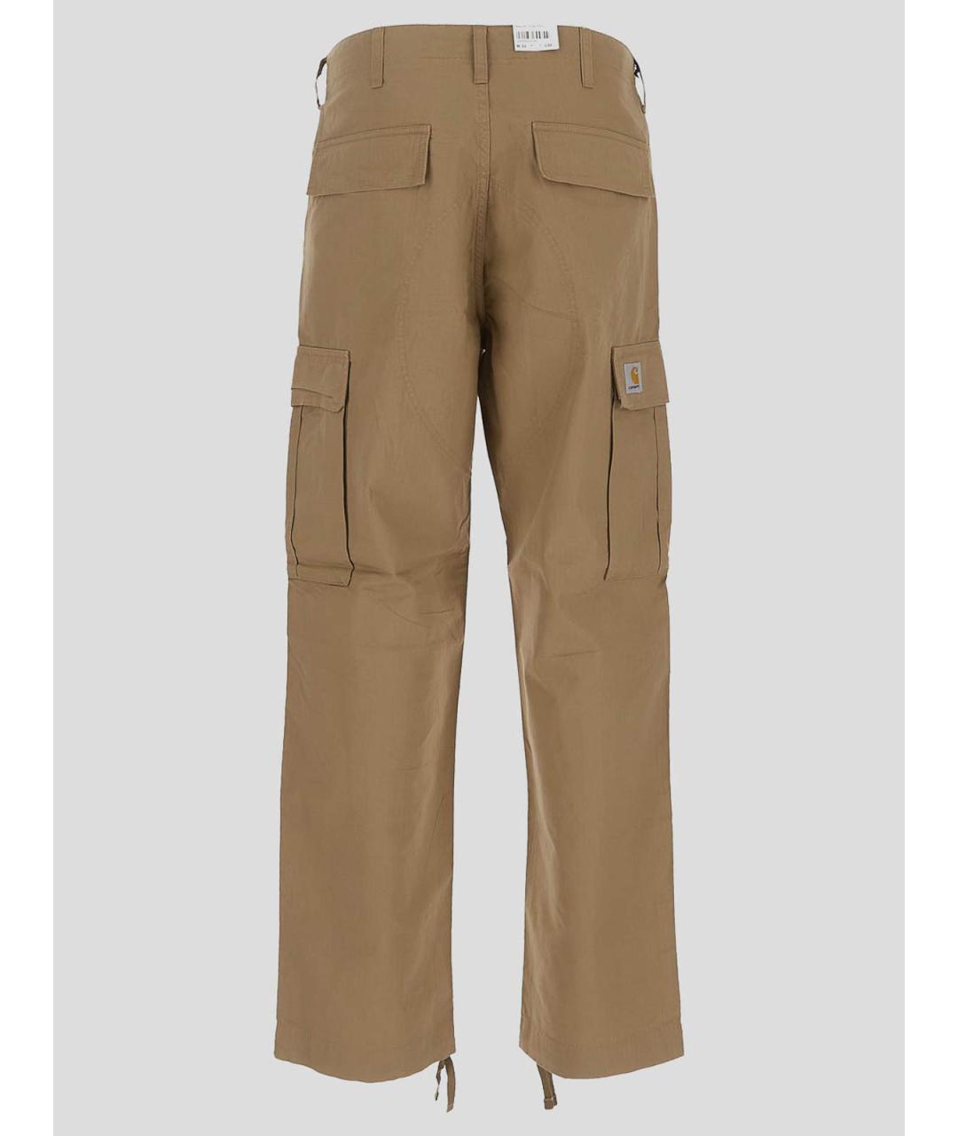 CARHARTT Бежевые хлопковые повседневные брюки, фото 2