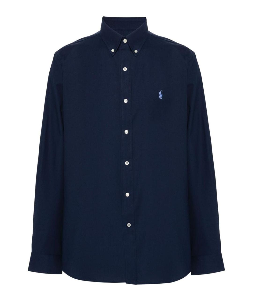 POLO RALPH LAUREN Синяя хлопковая классическая рубашка, фото 1