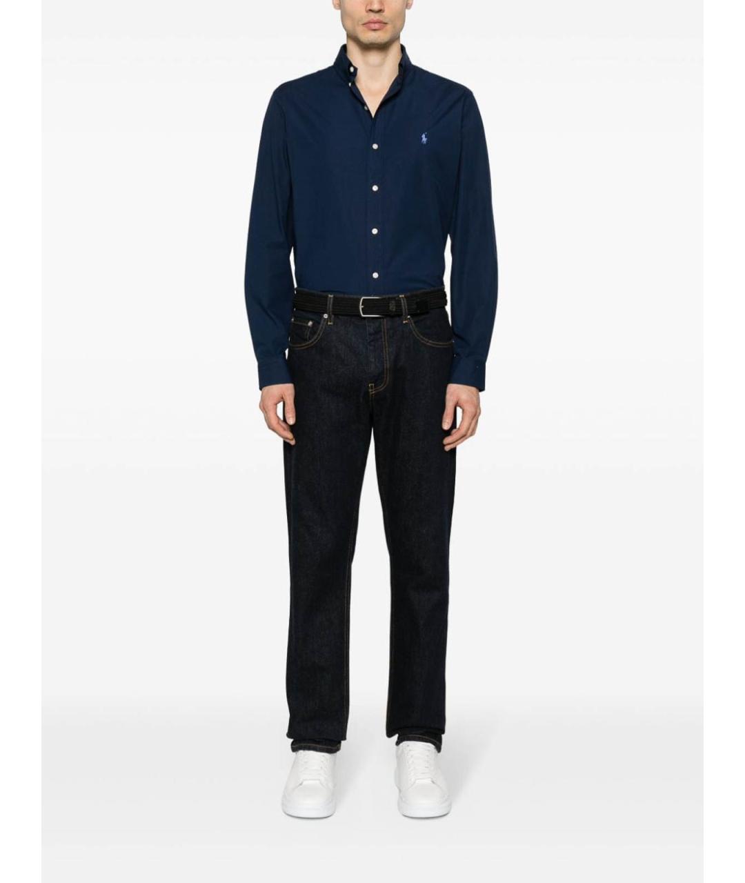 POLO RALPH LAUREN Синяя хлопковая классическая рубашка, фото 5