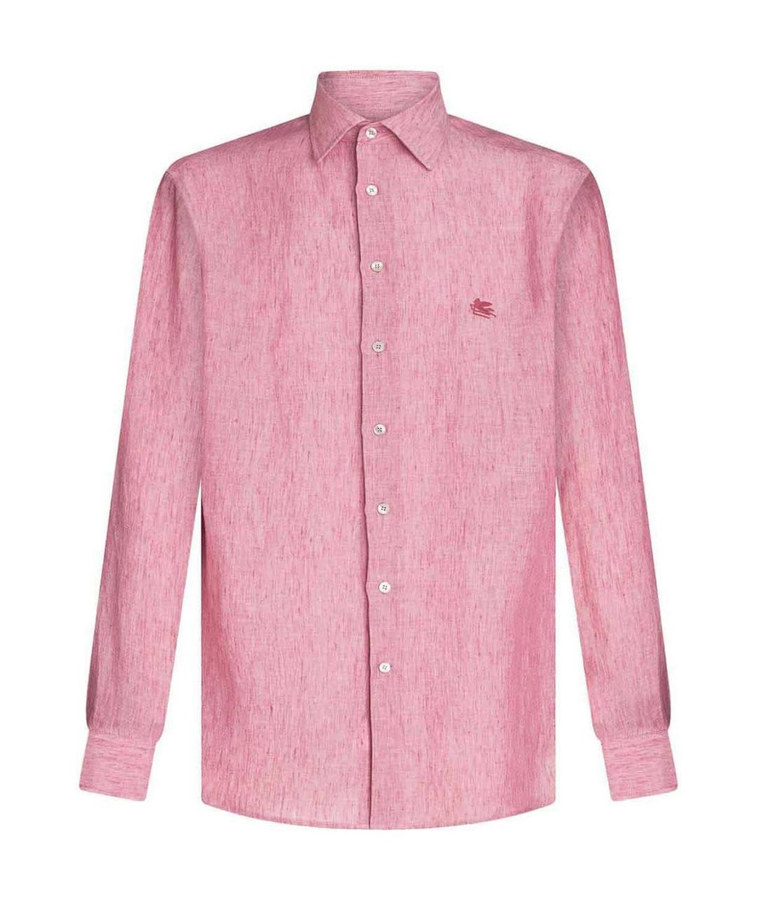 ETRO Розовая льняная классическая рубашка, фото 1