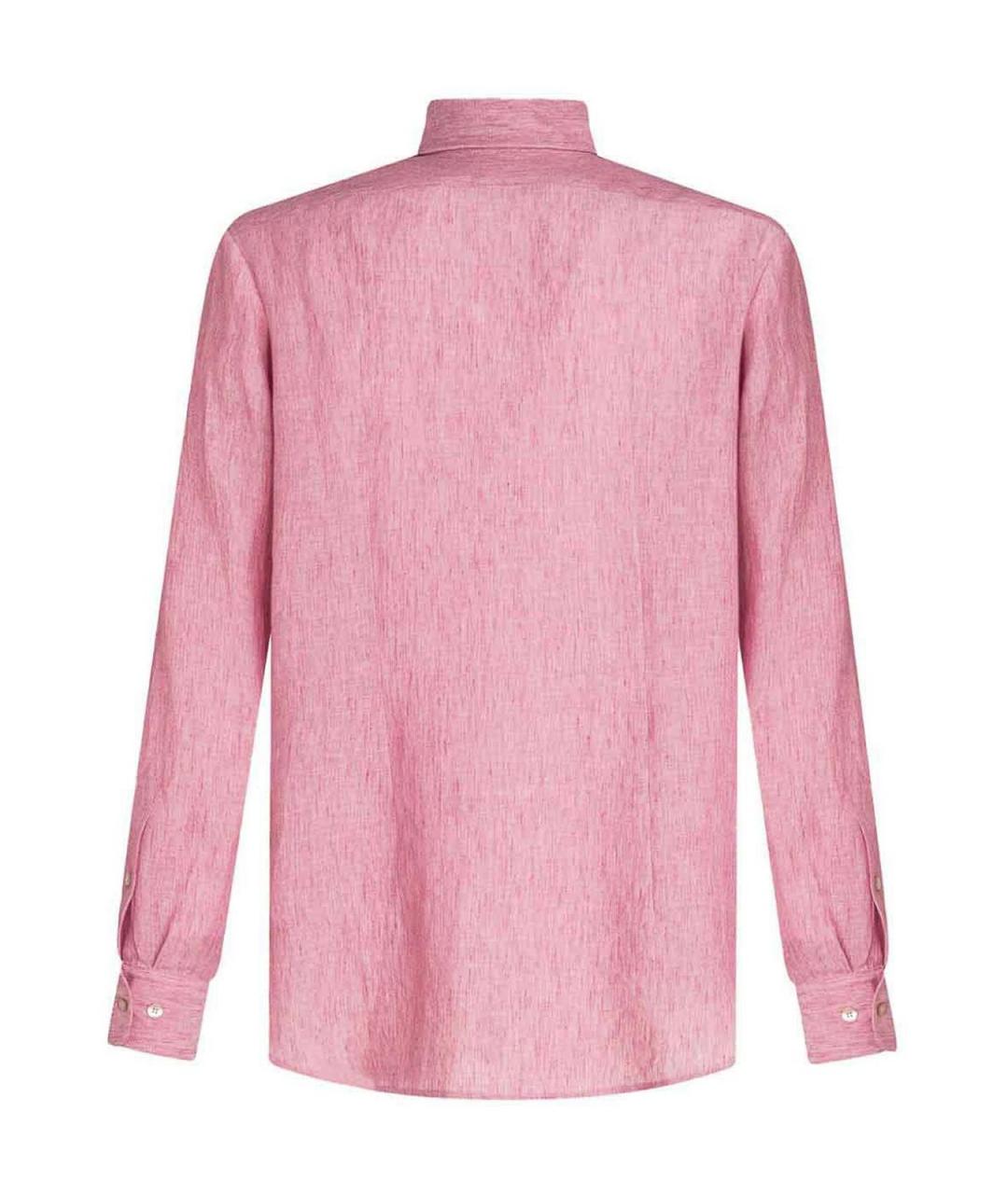 ETRO Розовая льняная классическая рубашка, фото 2