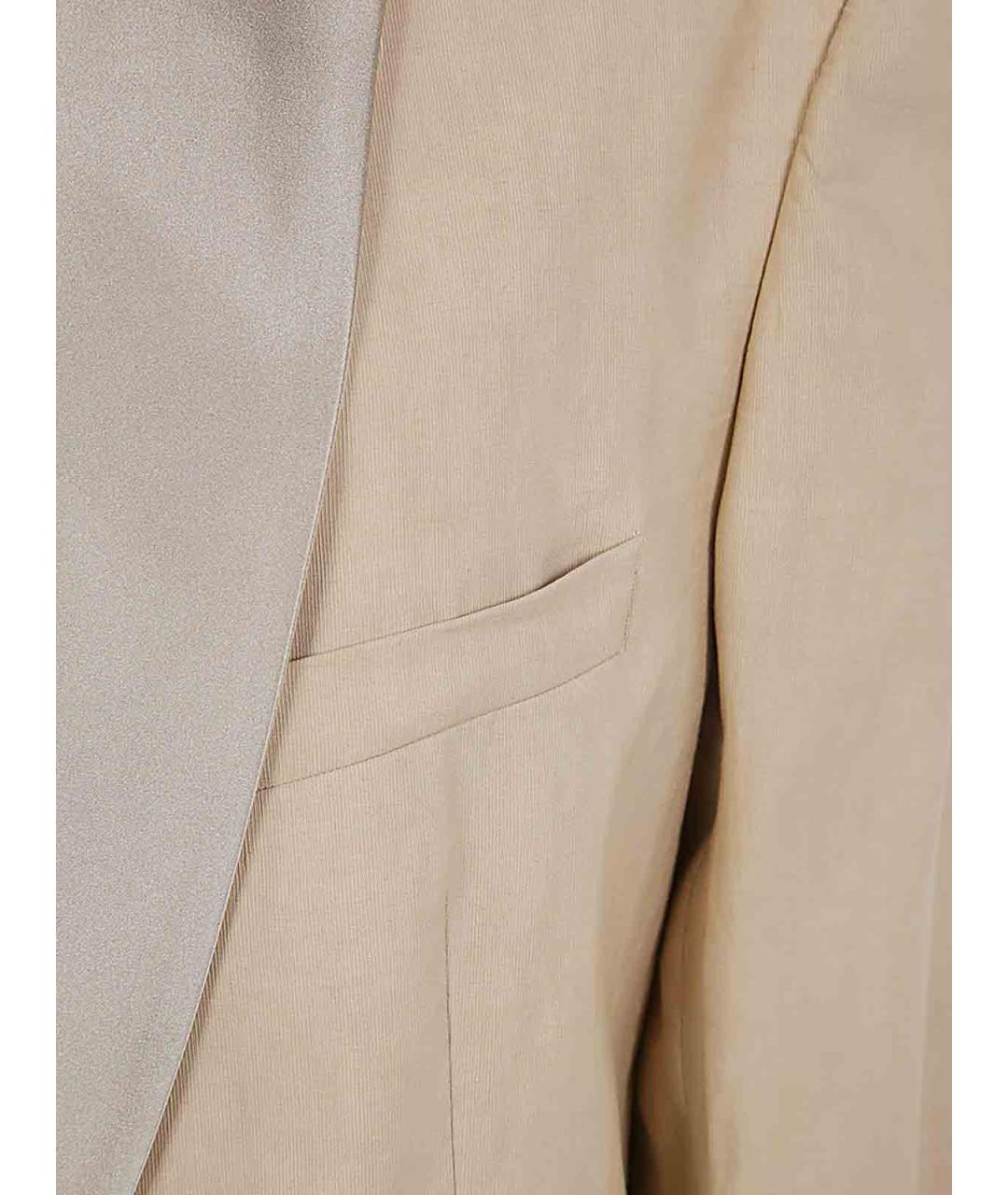 DRIES VAN NOTEN Бежевый льняной жакет/пиджак, фото 3
