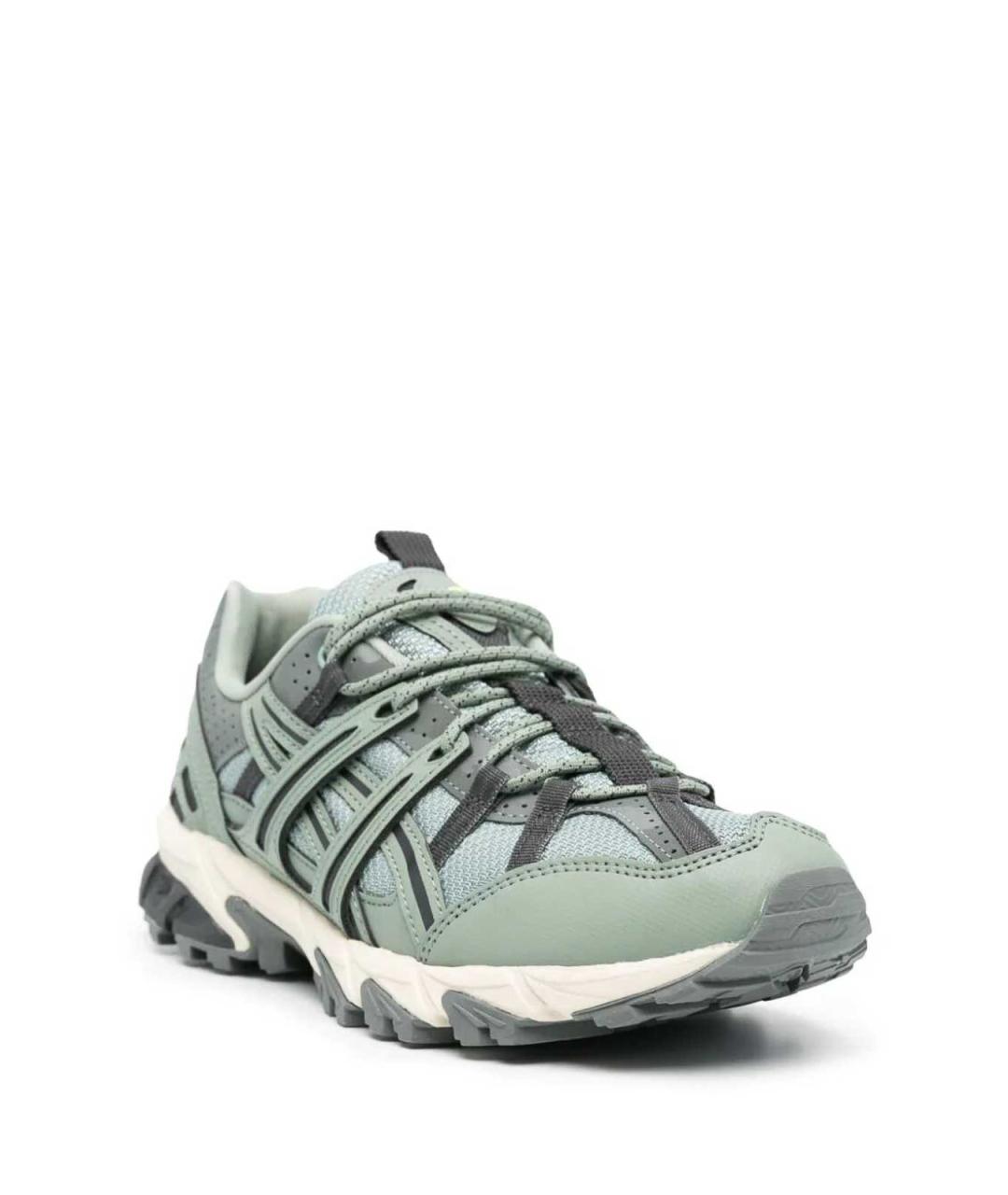 ASICS Серые кожаные кроссовки, фото 4