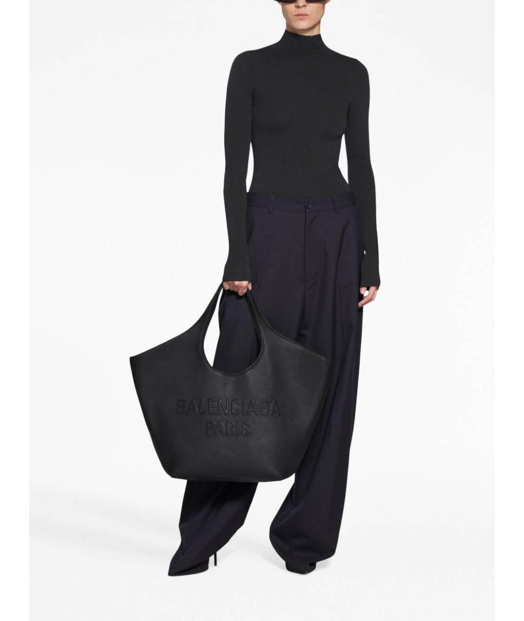BALENCIAGA Черная кожаная сумка тоут, фото 6