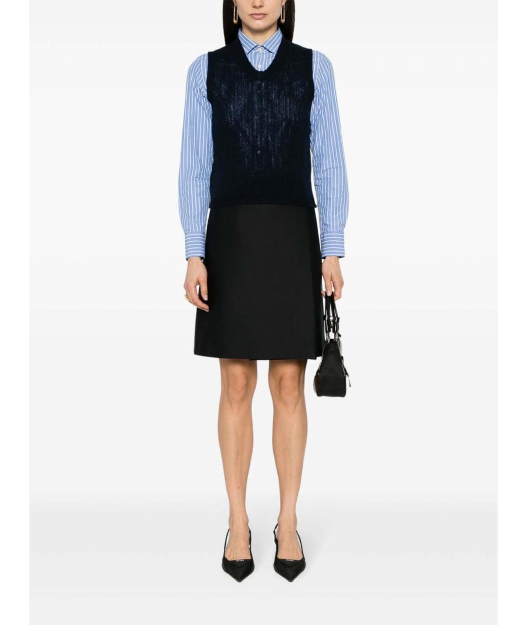 PRADA Темно-синяя кашемировая жилетка, фото 2