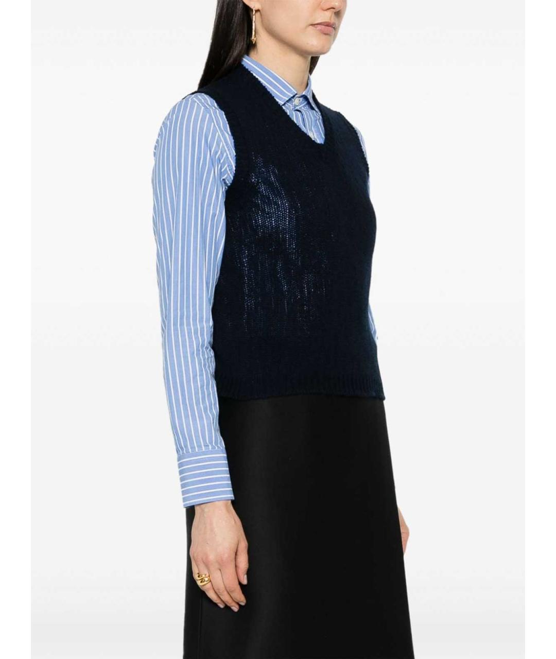 PRADA Темно-синяя кашемировая жилетка, фото 3