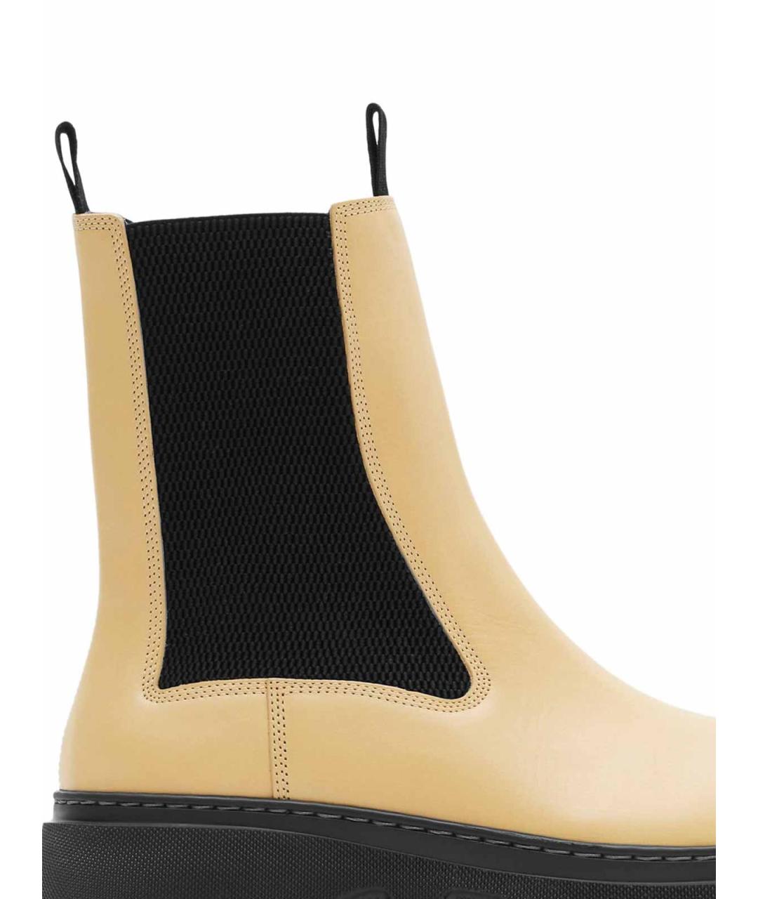 BURBERRY Бежевые кожаные сапоги, фото 4