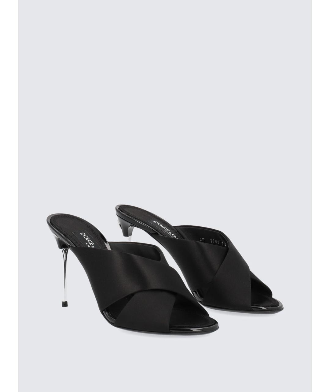 DOLCE&GABBANA Черные текстильные мюли, фото 2