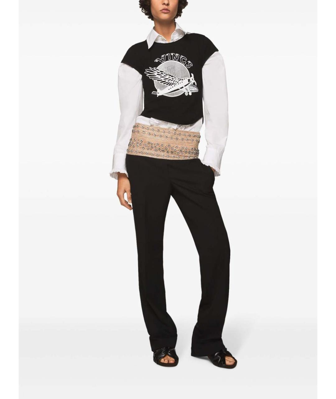 STELLA MCCARTNEY Черные шерстяные брюки широкие, фото 2