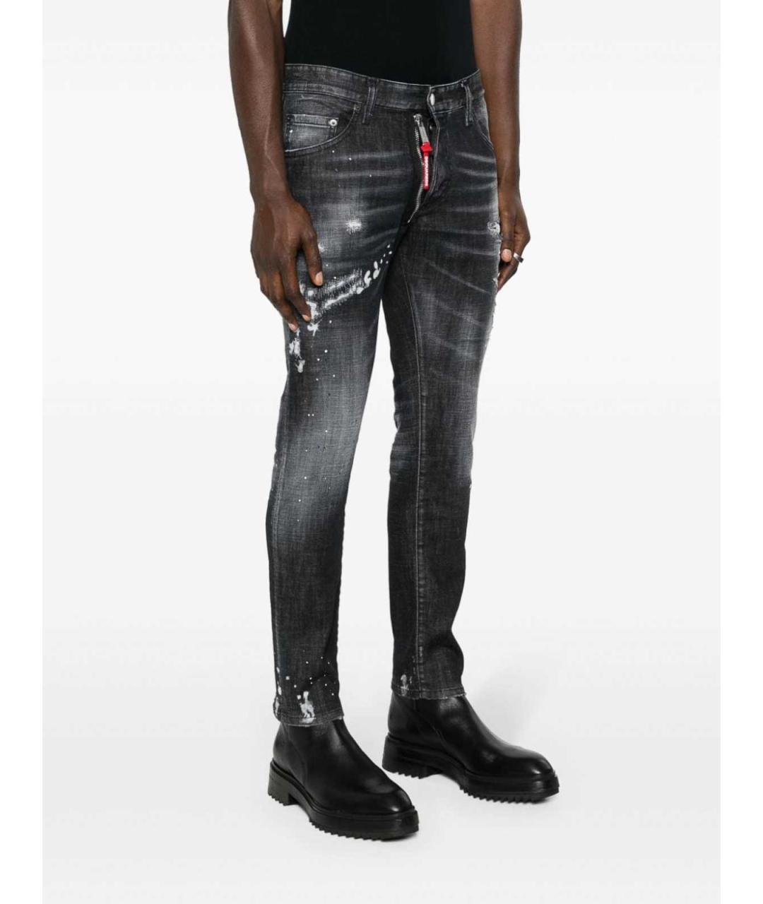 DSQUARED2 Антрацитовые хлопко-эластановые джинсы скинни, фото 4