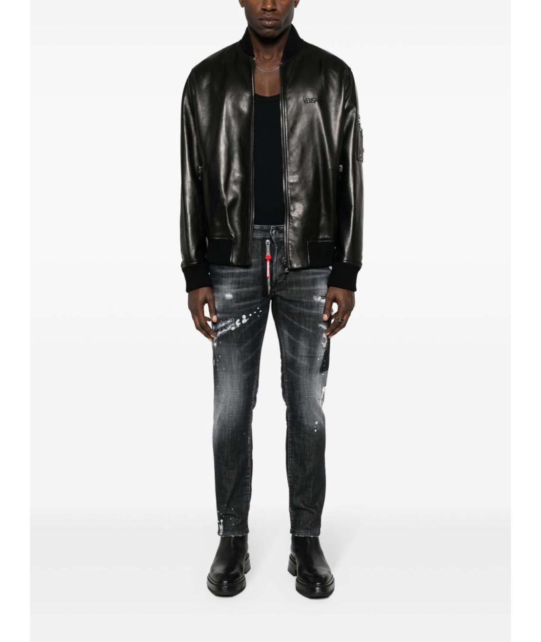 DSQUARED2 Антрацитовые хлопко-эластановые джинсы скинни, фото 2