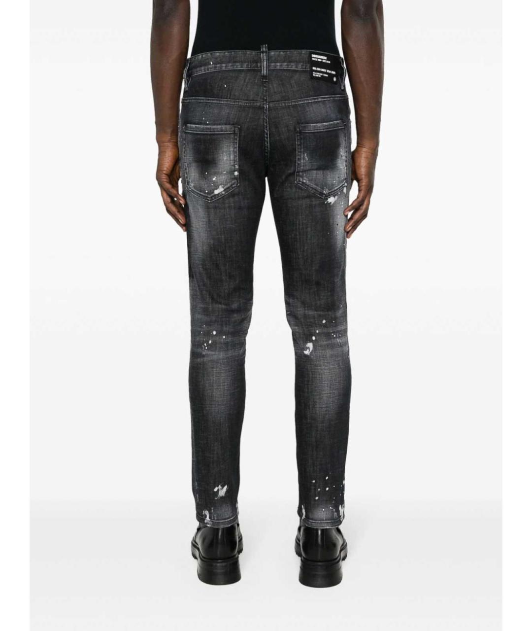 DSQUARED2 Антрацитовые хлопко-эластановые джинсы скинни, фото 3