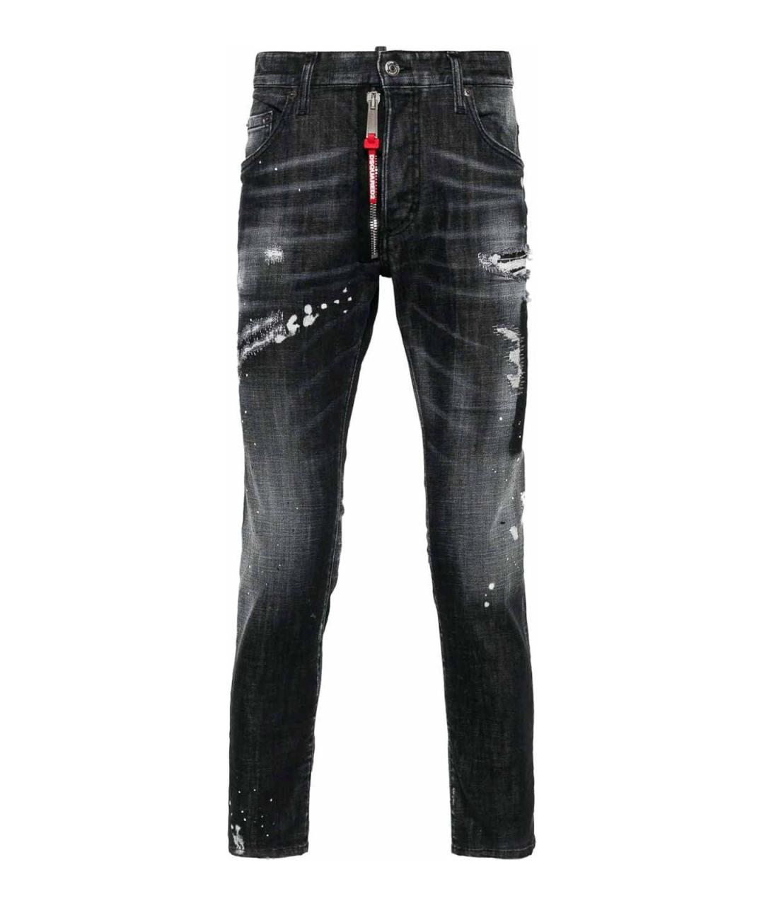 DSQUARED2 Антрацитовые хлопко-эластановые джинсы скинни, фото 1
