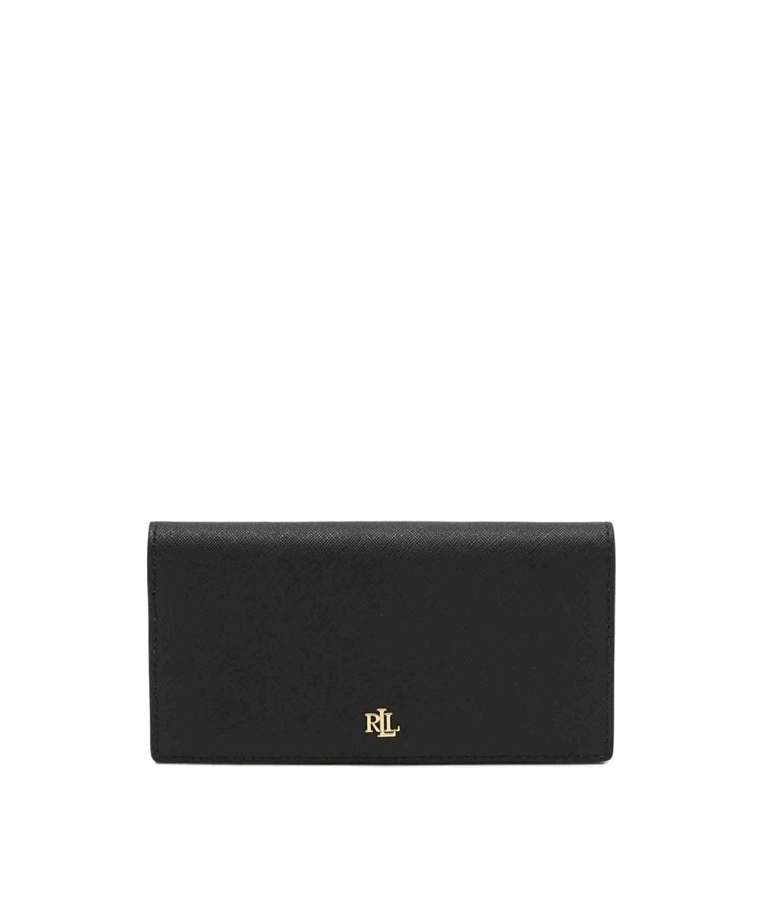 RALPH LAUREN Черный кожаный кошелек, фото 1