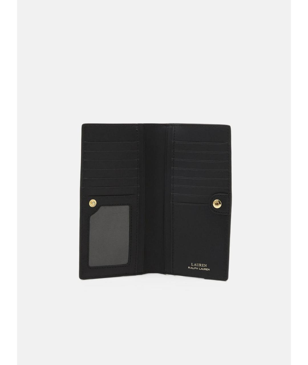 RALPH LAUREN Черный кожаный кошелек, фото 3