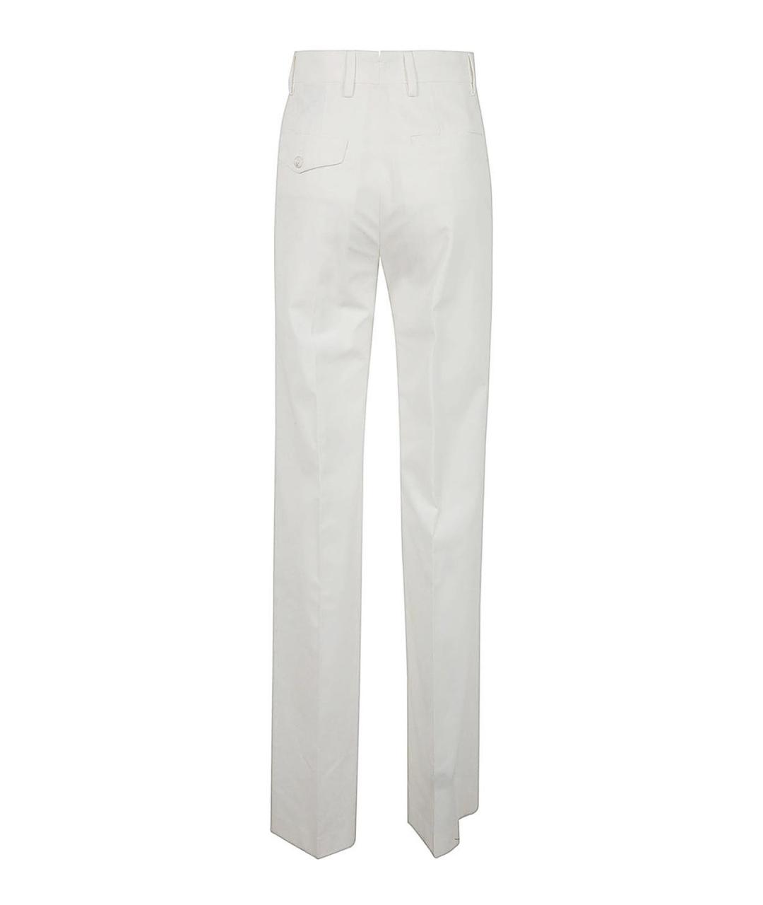 ANN DEMEULEMEESTER Белые хлопковые прямые брюки, фото 2