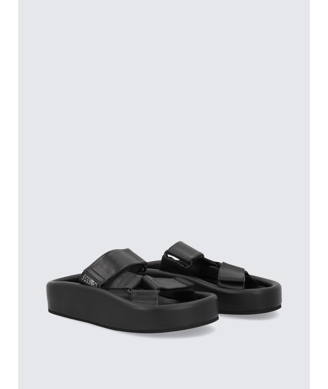 MM6 MAISON MARGIELA Черные кожаные сандалии, фото 2
