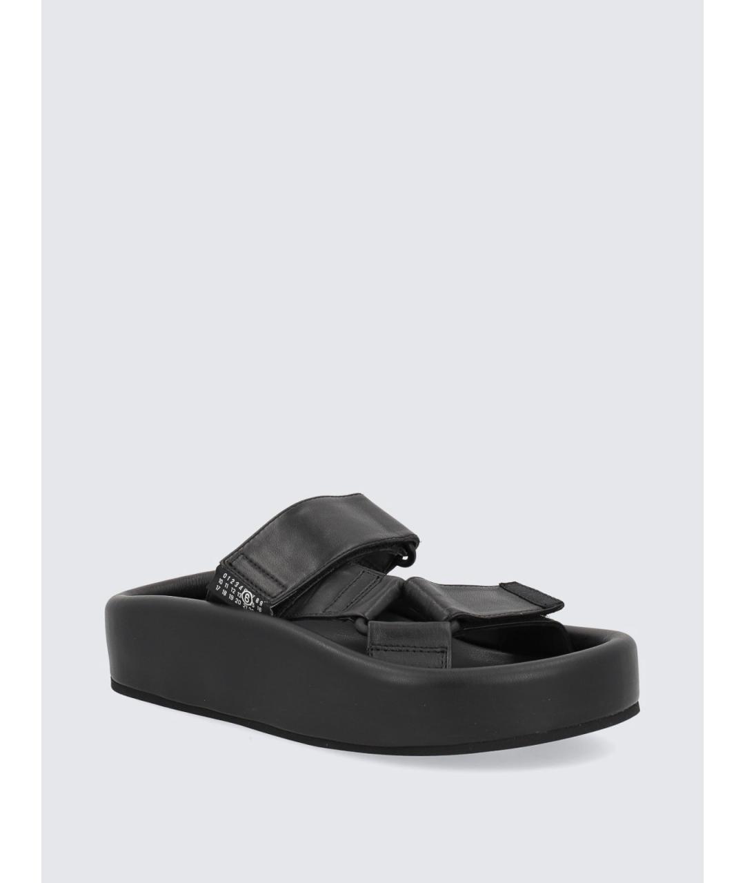 MM6 MAISON MARGIELA Черные кожаные сандалии, фото 4