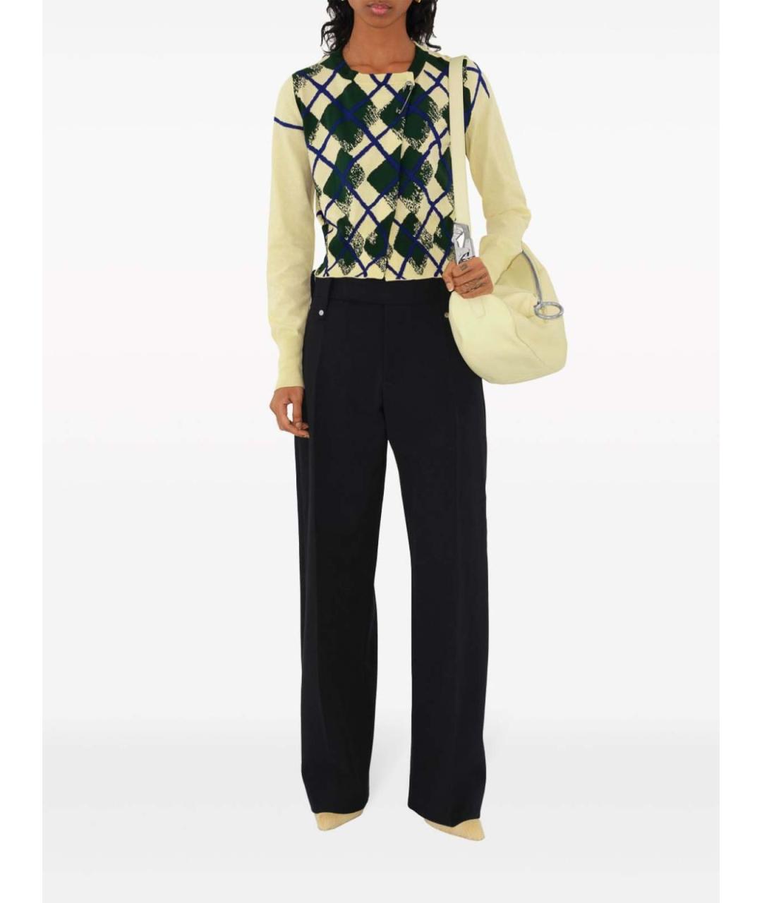 BURBERRY Желтый хлопковый джемпер / свитер, фото 2