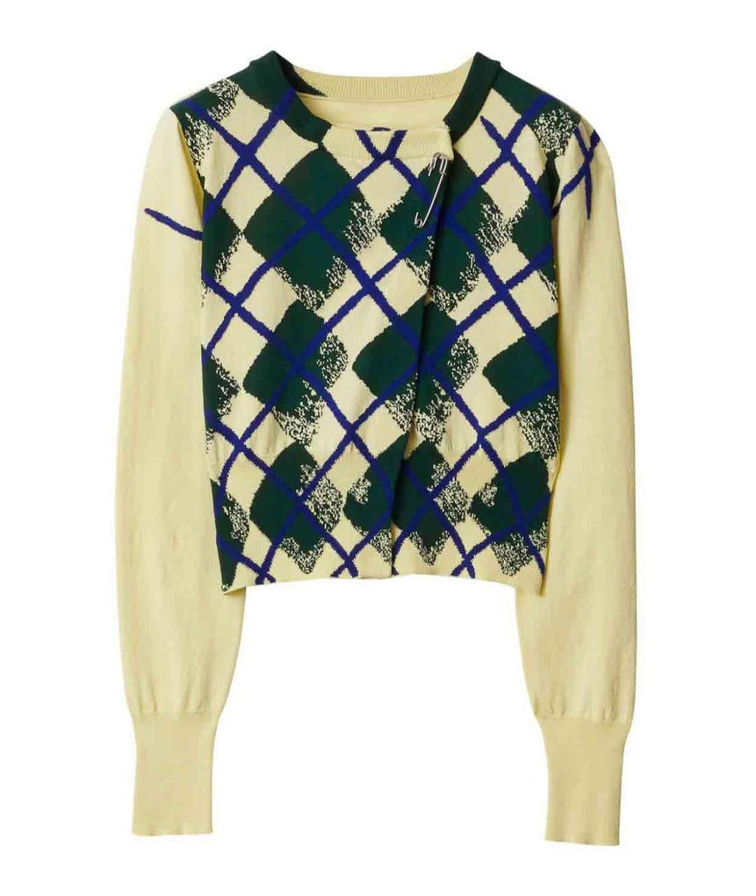 BURBERRY Желтый хлопковый джемпер / свитер, фото 1