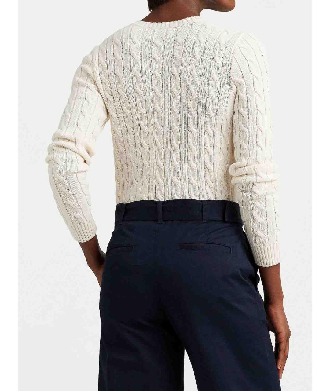 RALPH LAUREN Белый хлопковый джемпер / свитер, фото 3