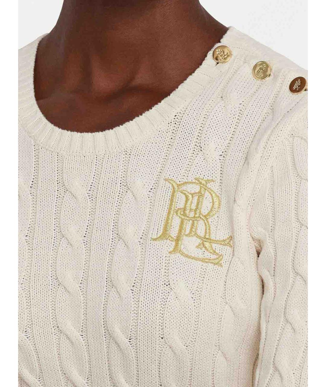 RALPH LAUREN Белый хлопковый джемпер / свитер, фото 4