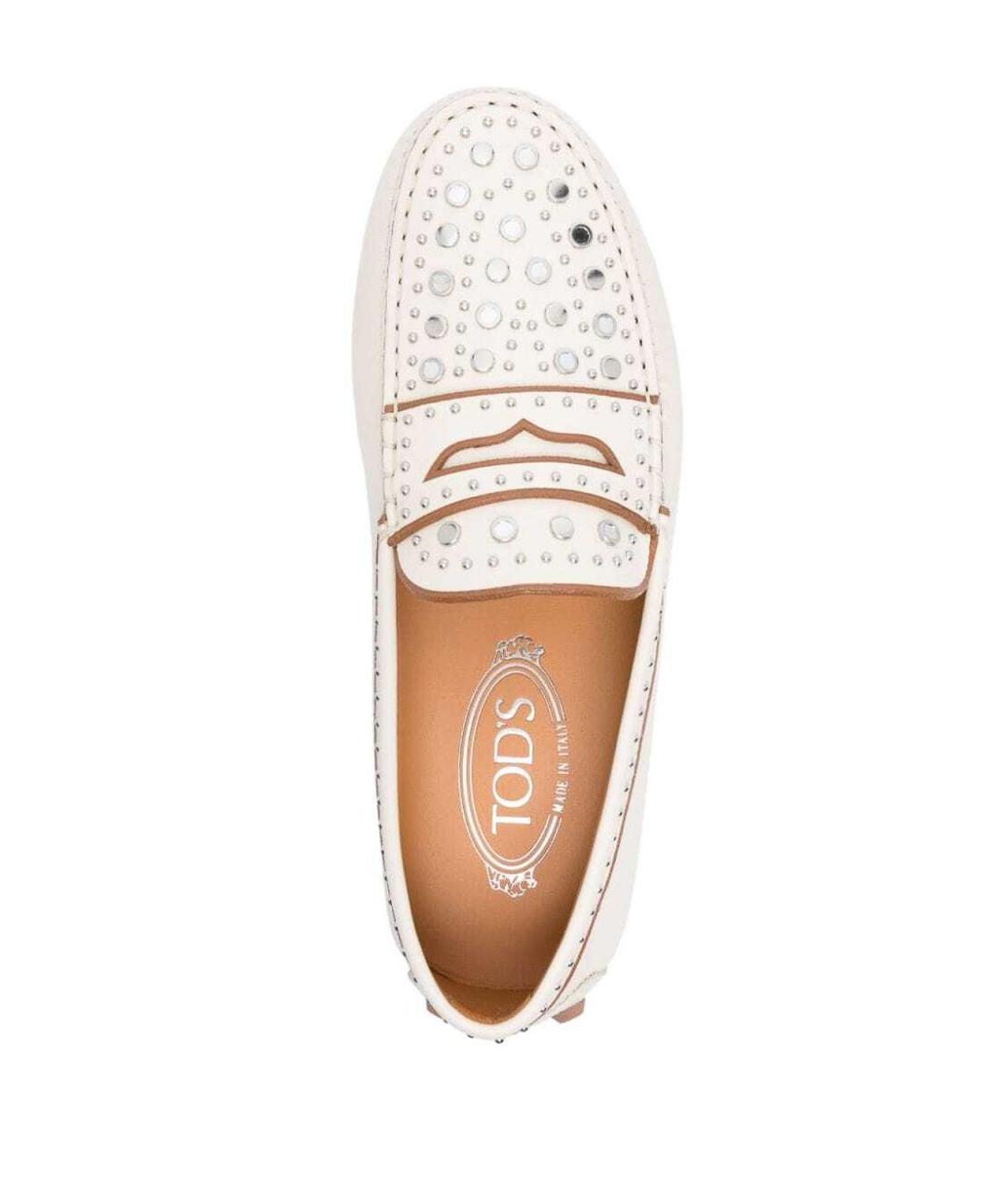 TOD'S Бежевые кожаные лоферы, фото 4