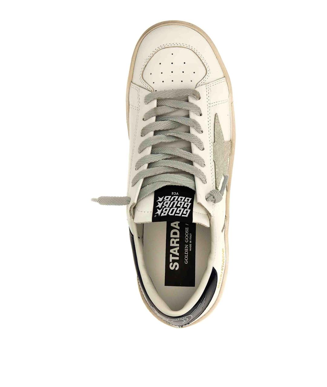 GOLDEN GOOSE Белые кожаные низкие кроссовки / кеды, фото 4