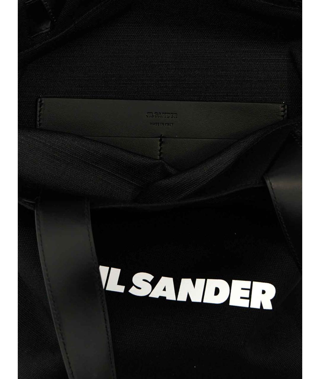 JIL SANDER Черная тканевая сумка тоут, фото 4