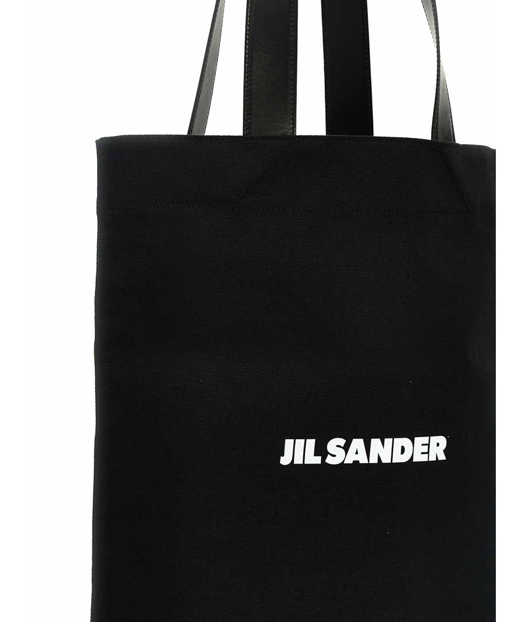 JIL SANDER Черная тканевая сумка тоут, фото 3