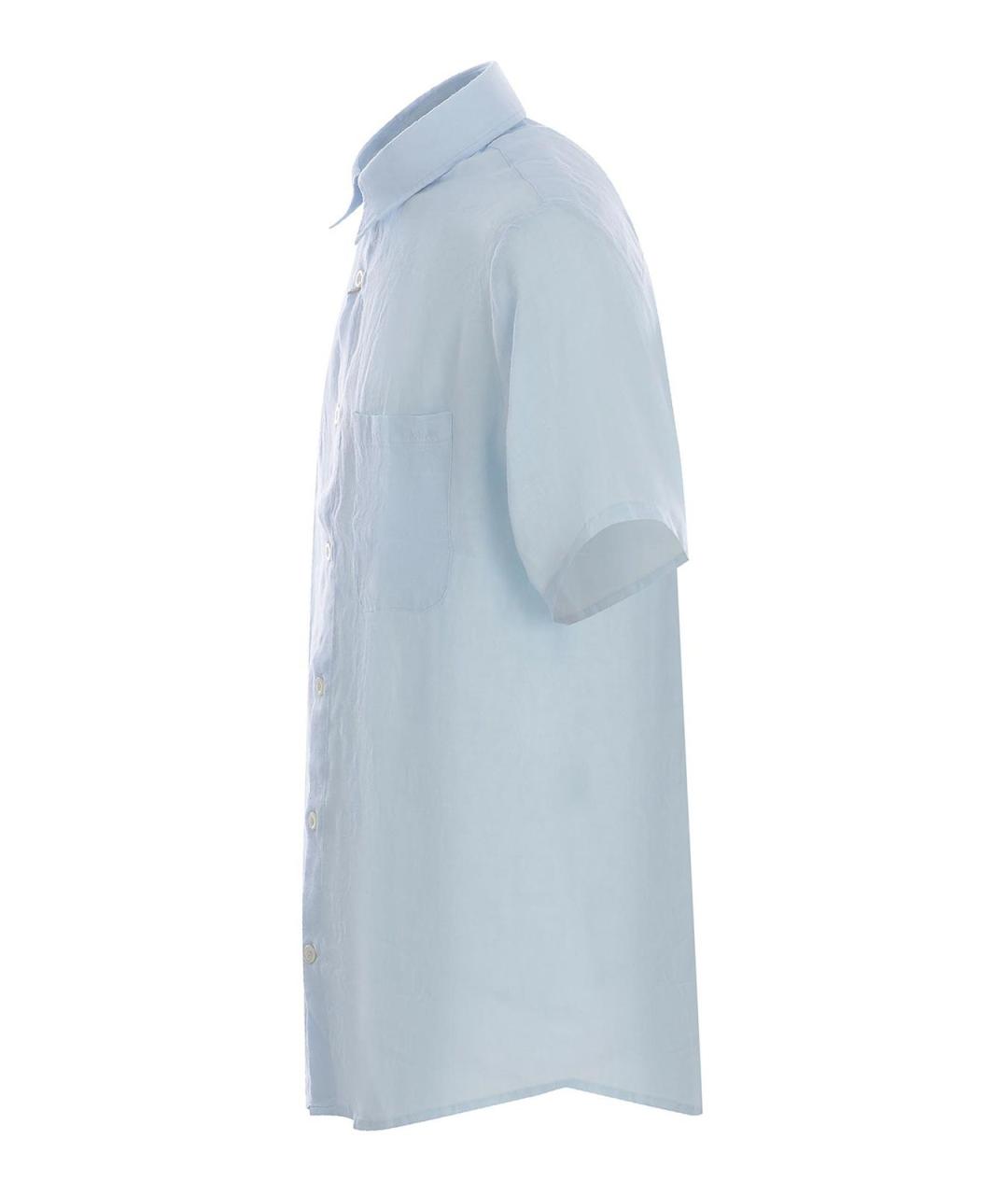 A.P.C. Голубая льняная классическая рубашка, фото 2