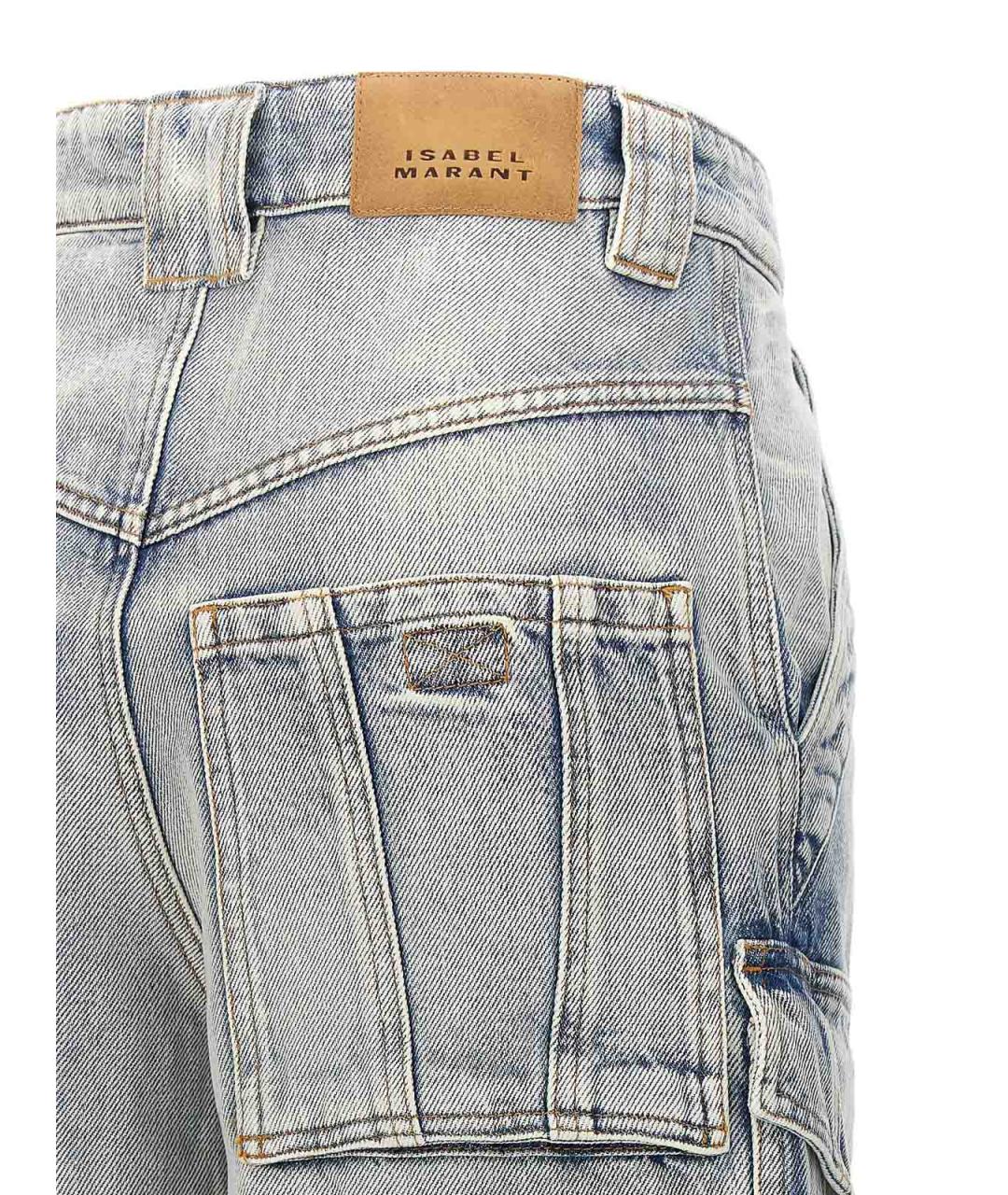 ISABEL MARANT Голубые хлопковые прямые джинсы, фото 4