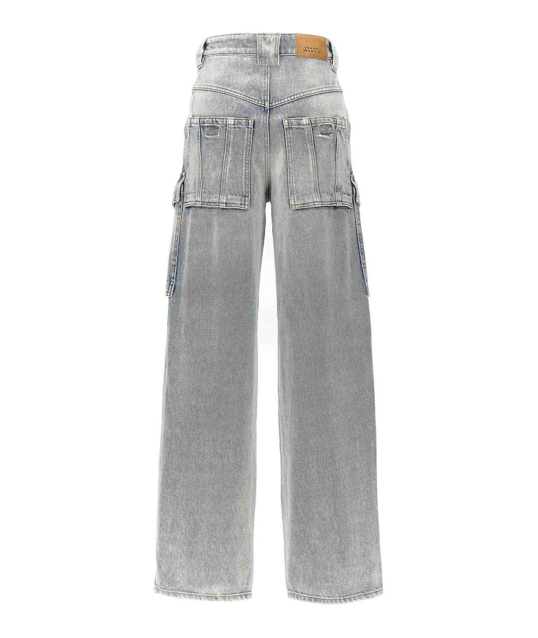 ISABEL MARANT Голубые хлопковые прямые джинсы, фото 2