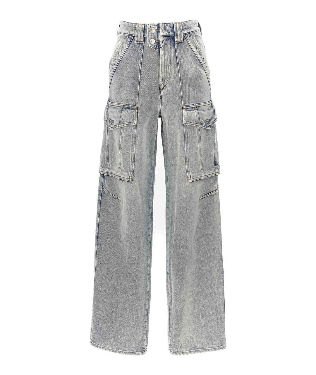 ISABEL MARANT Голубые хлопковые прямые джинсы, фото 1
