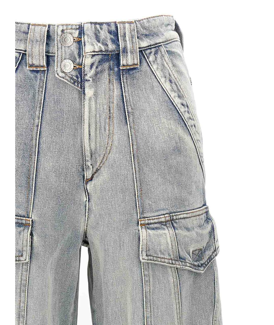 ISABEL MARANT Голубые хлопковые прямые джинсы, фото 3