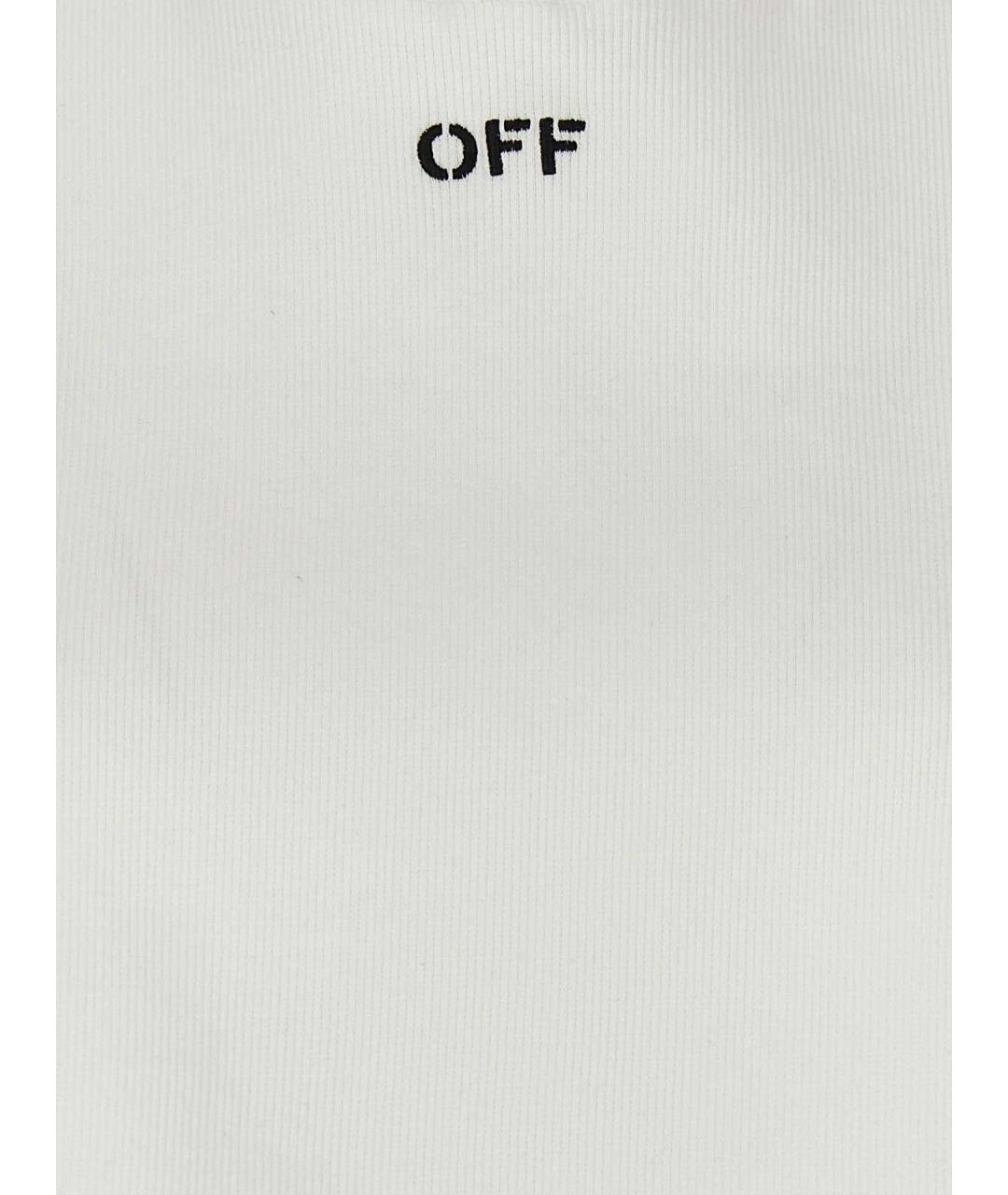 OFF-WHITE Белая хлопковая футболка, фото 4