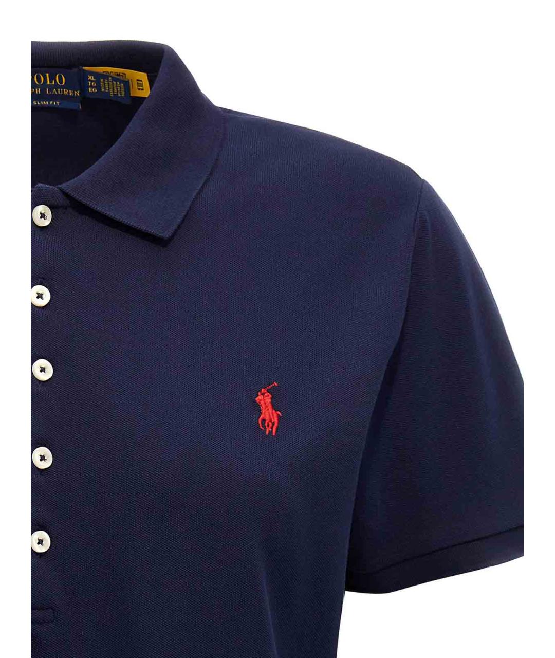 POLO RALPH LAUREN Синяя хлопковая футболка, фото 3