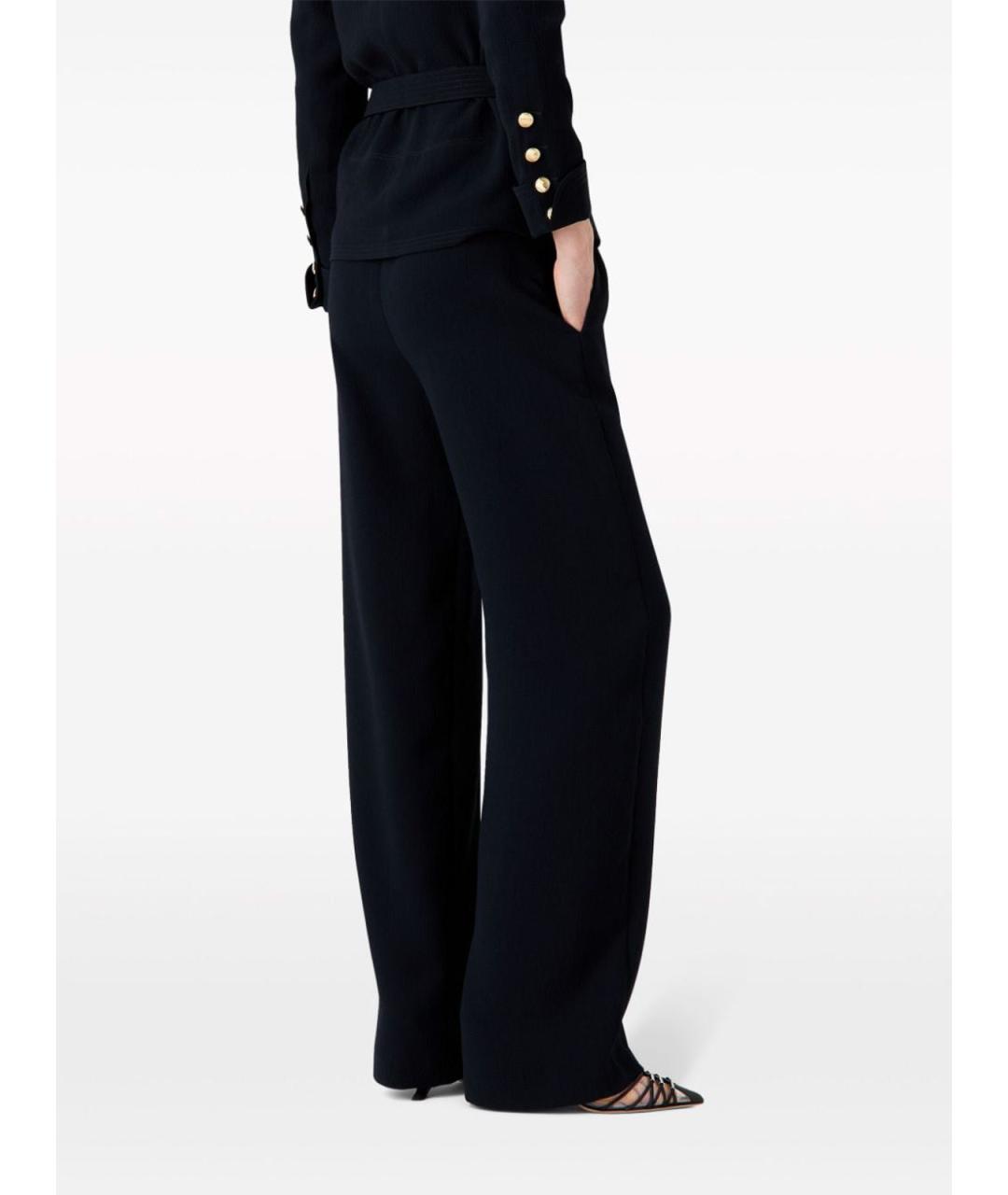 EMPORIO ARMANI Черные полиэстеровые прямые брюки, фото 2