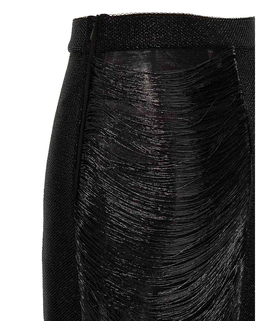 ALEXANDER MCQUEEN Черная полиамидовая юбка миди, фото 4