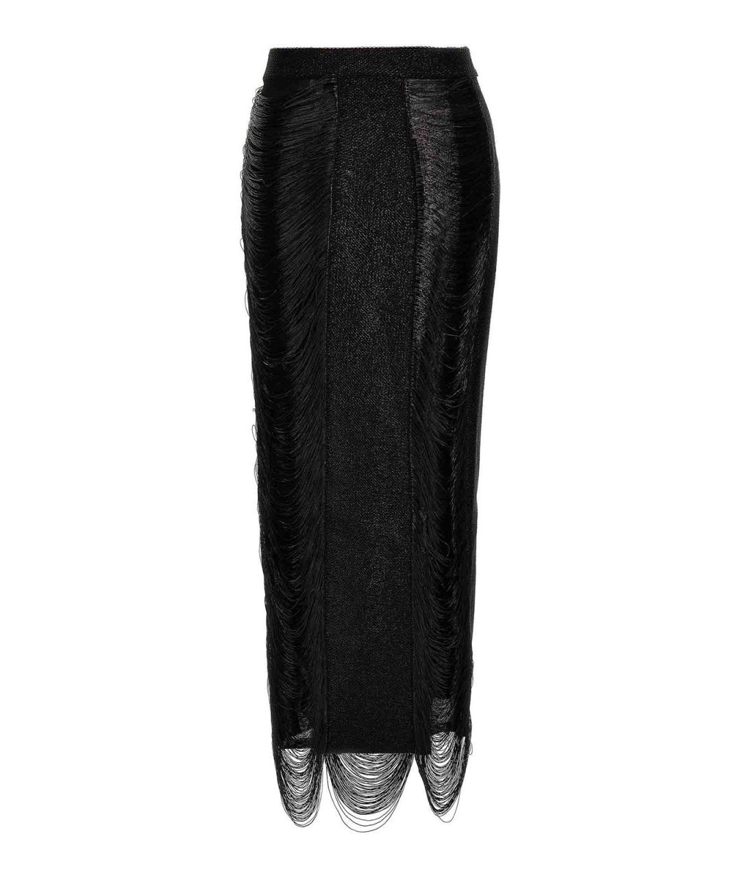 ALEXANDER MCQUEEN Черная полиамидовая юбка миди, фото 2