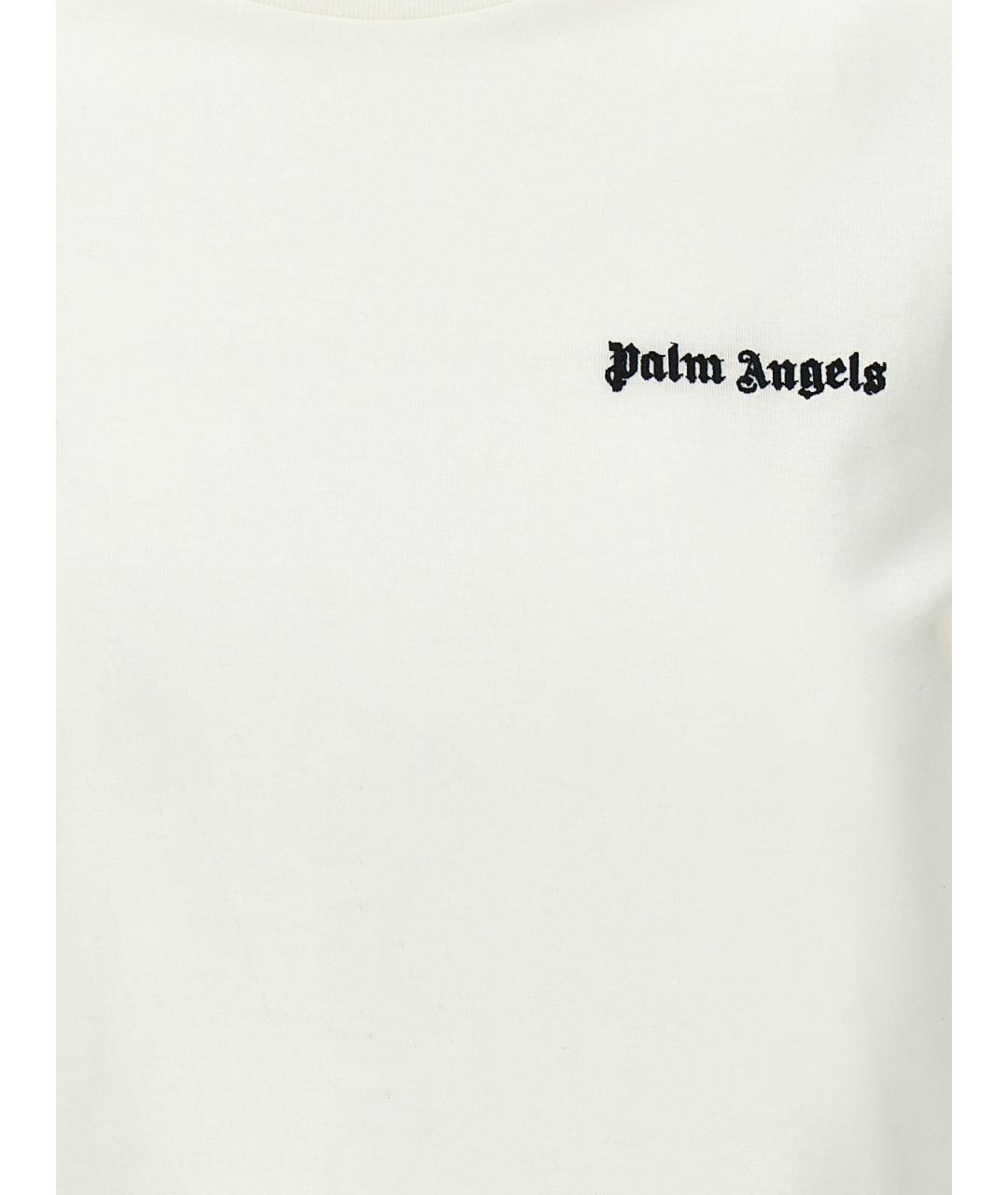 PALM ANGELS Белая хлопковая футболка, фото 4