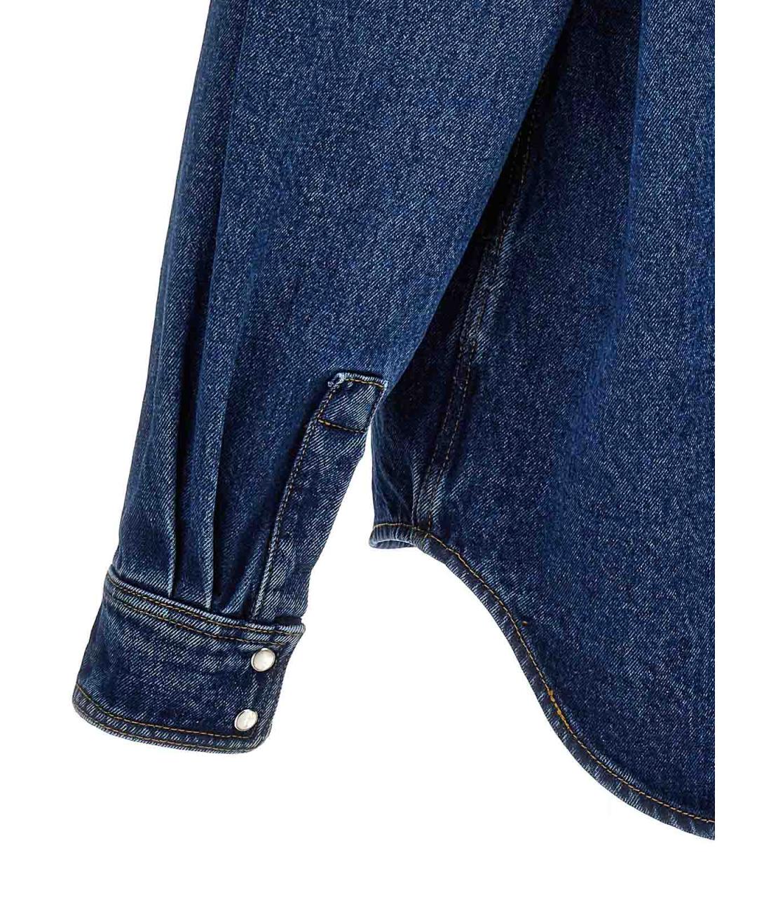 PALM ANGELS Темно-синяя хлопковая куртка, фото 4
