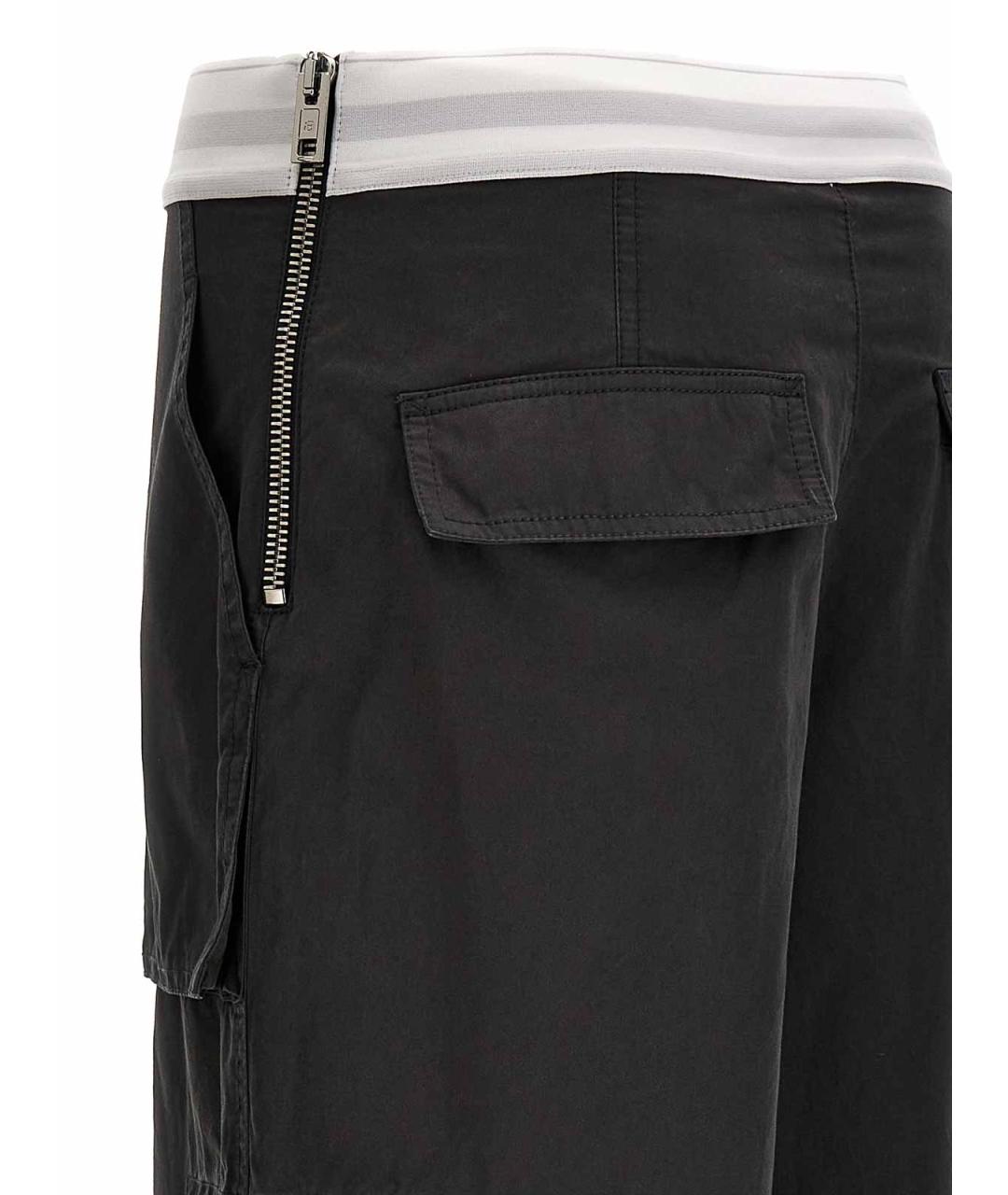 ALEXANDER WANG Серые хлопковые прямые брюки, фото 4