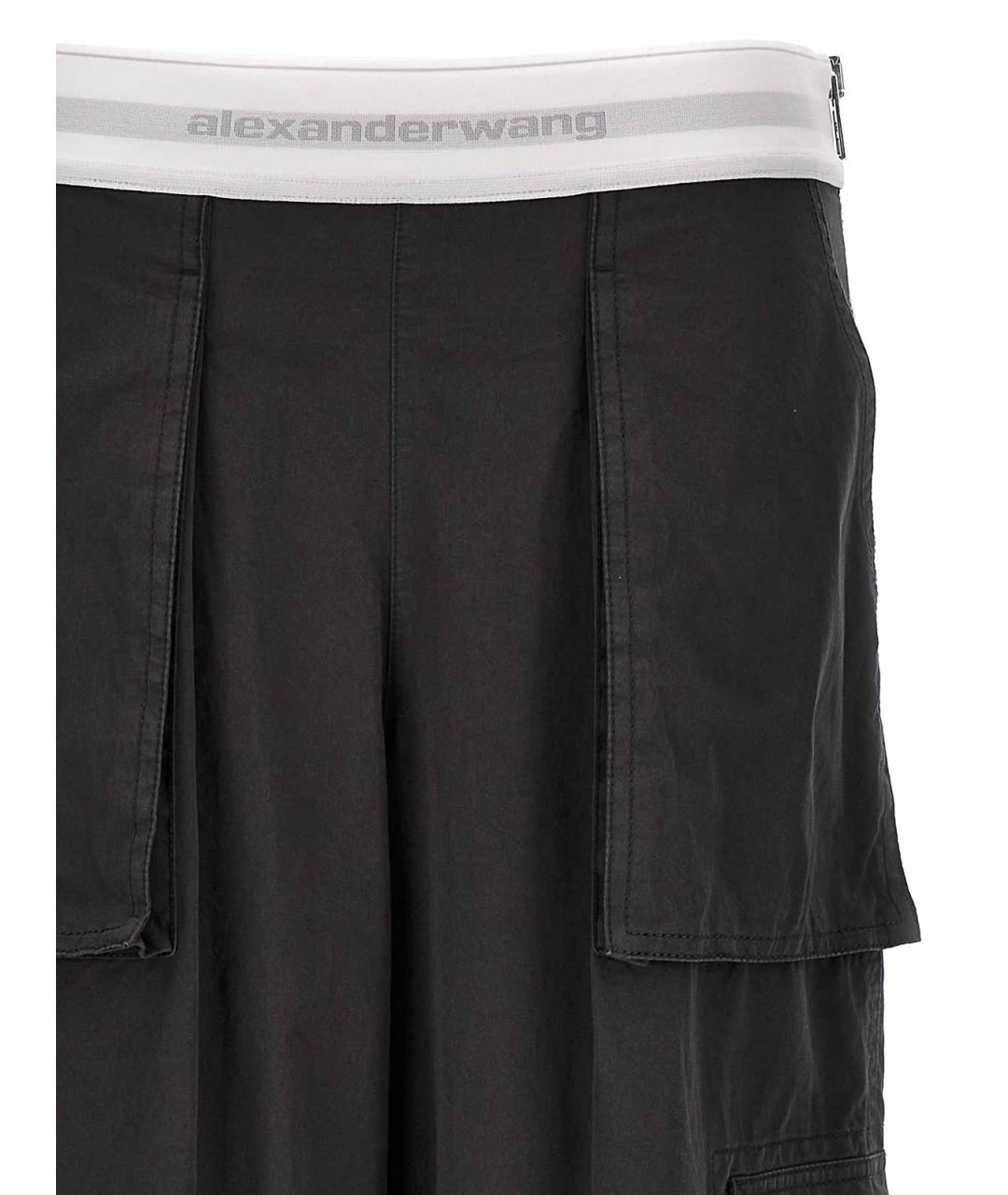 ALEXANDER WANG Серые хлопковые прямые брюки, фото 3