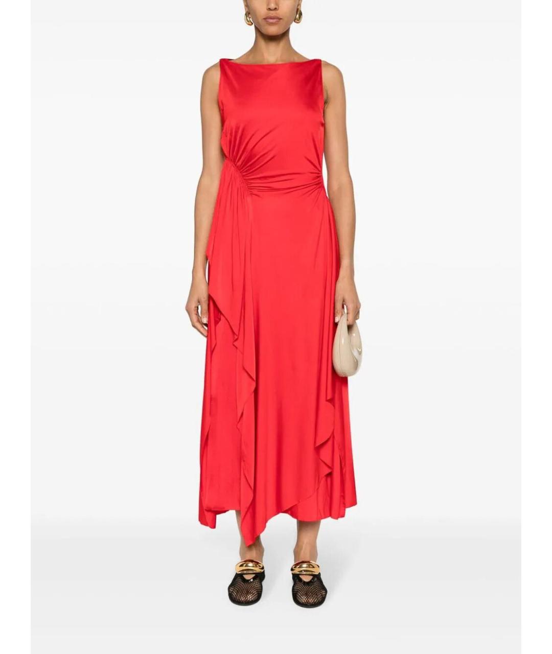 LANVIN Красное вискозное платье, фото 3