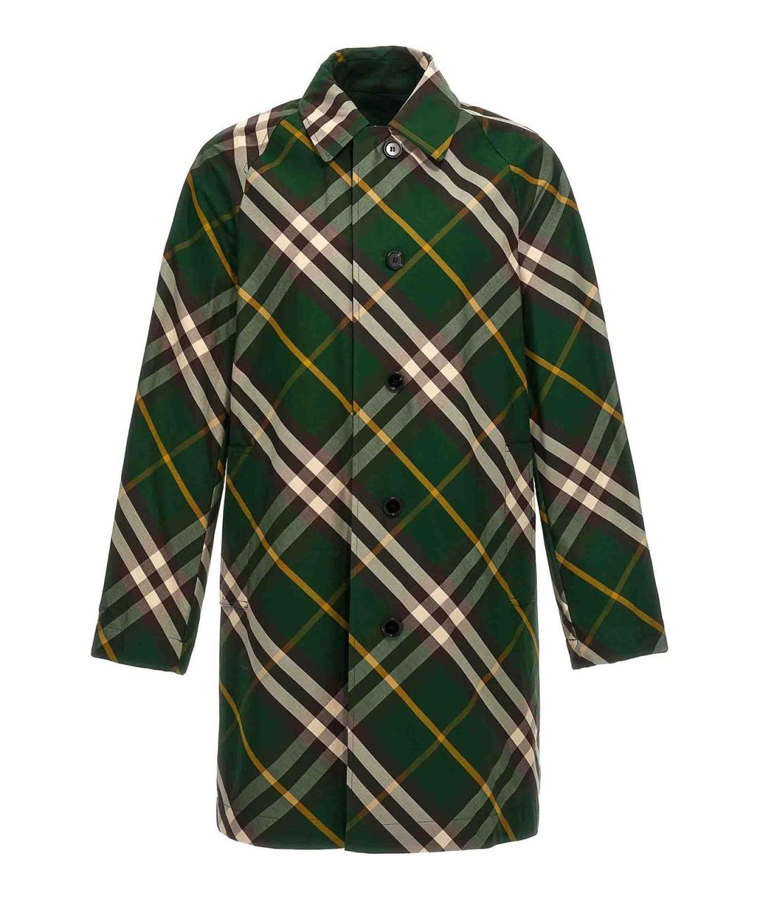 BURBERRY Зеленое хлопковое пальто, фото 3