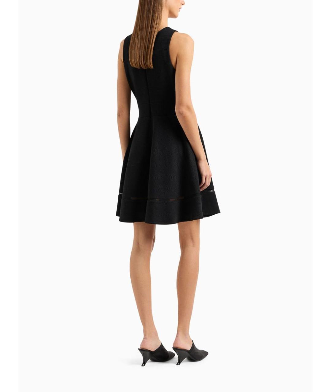 EMPORIO ARMANI Черное полиэстеровое повседневное платье, фото 3